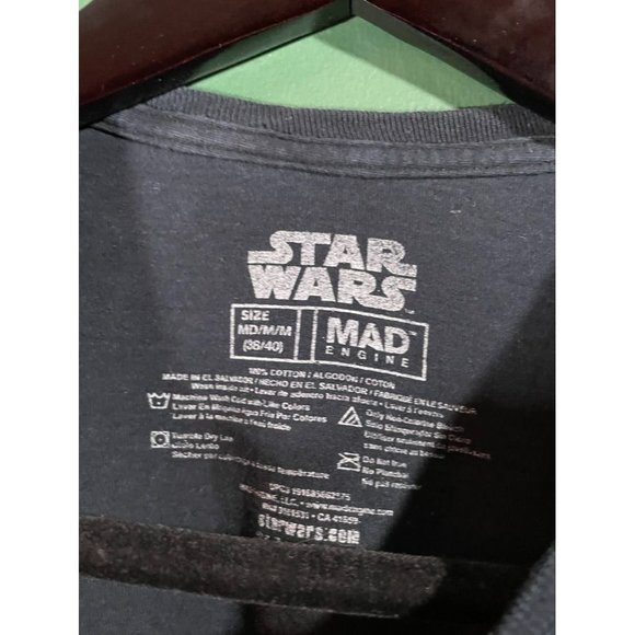 Yoda Star Wars- "Wanted" - Men's Black Short Sleeve Graphic T-Shirt- Size M - Picture 3 of 4